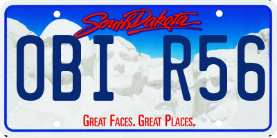 SD license plate 0BIR56