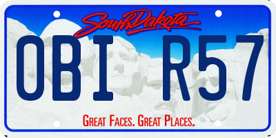 SD license plate 0BIR57