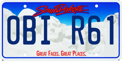 SD license plate 0BIR61