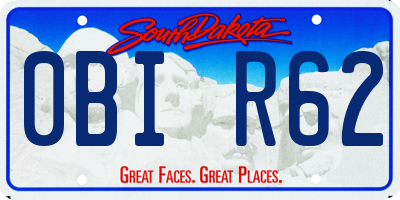 SD license plate 0BIR62