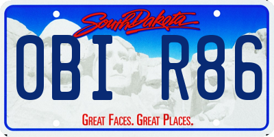 SD license plate 0BIR86