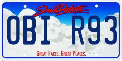 SD license plate 0BIR93