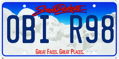 SD license plate 0BIR98
