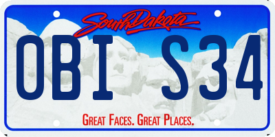SD license plate 0BIS34