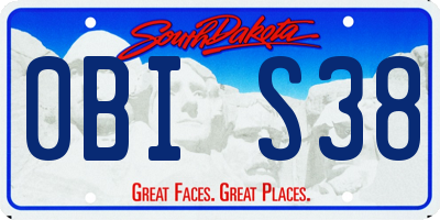 SD license plate 0BIS38