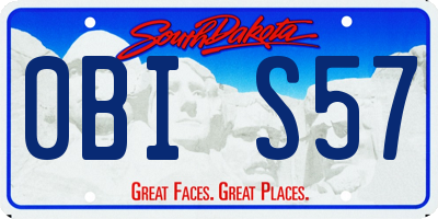 SD license plate 0BIS57