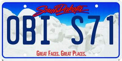 SD license plate 0BIS71