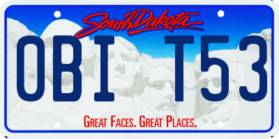 SD license plate 0BIT53