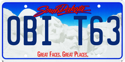 SD license plate 0BIT63