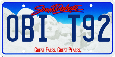 SD license plate 0BIT92