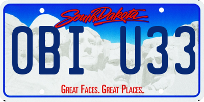 SD license plate 0BIU33