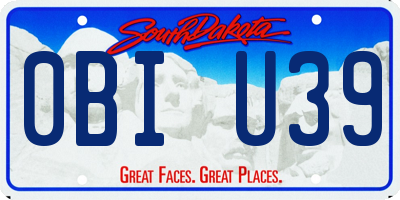 SD license plate 0BIU39