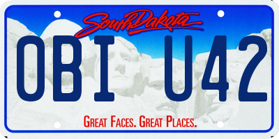 SD license plate 0BIU42
