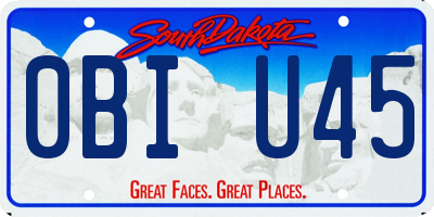 SD license plate 0BIU45