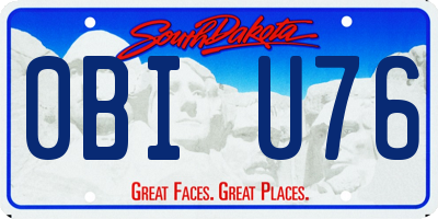 SD license plate 0BIU76