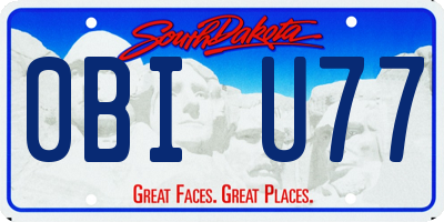 SD license plate 0BIU77