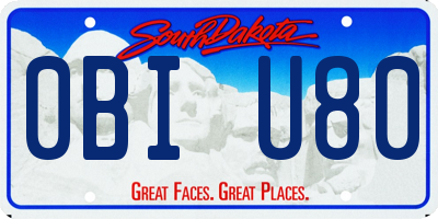 SD license plate 0BIU80