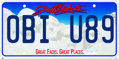 SD license plate 0BIU89
