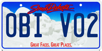 SD license plate 0BIV02