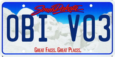 SD license plate 0BIV03