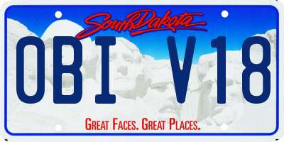 SD license plate 0BIV18