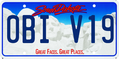 SD license plate 0BIV19
