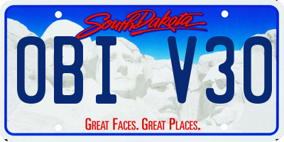 SD license plate 0BIV30