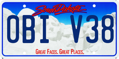 SD license plate 0BIV38