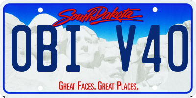 SD license plate 0BIV40
