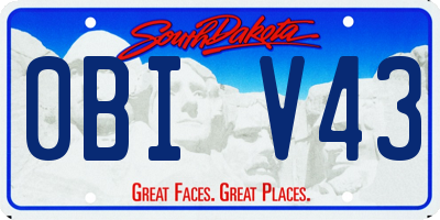 SD license plate 0BIV43