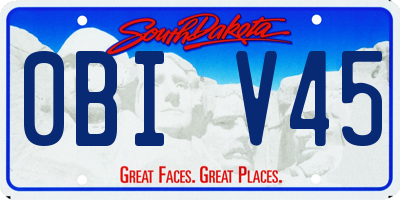 SD license plate 0BIV45