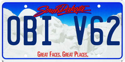 SD license plate 0BIV62