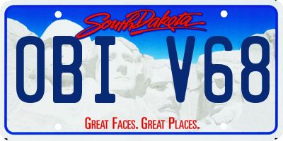 SD license plate 0BIV68
