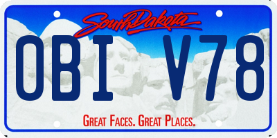 SD license plate 0BIV78