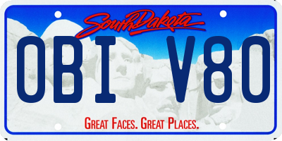 SD license plate 0BIV80