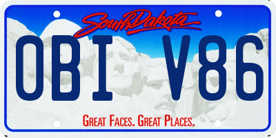 SD license plate 0BIV86