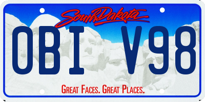 SD license plate 0BIV98
