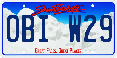 SD license plate 0BIW29