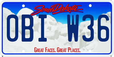 SD license plate 0BIW36