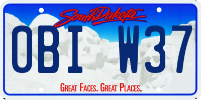SD license plate 0BIW37