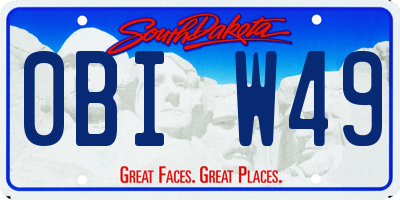 SD license plate 0BIW49