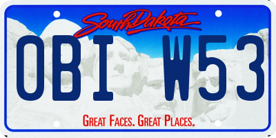 SD license plate 0BIW53