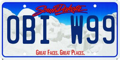 SD license plate 0BIW99