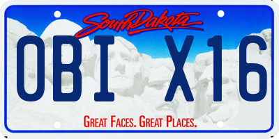 SD license plate 0BIX16