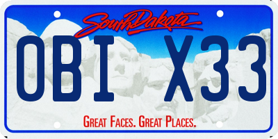 SD license plate 0BIX33