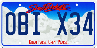 SD license plate 0BIX34