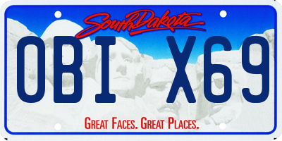 SD license plate 0BIX69
