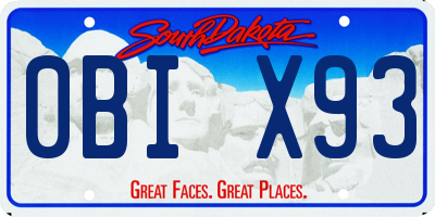 SD license plate 0BIX93