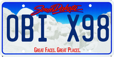 SD license plate 0BIX98