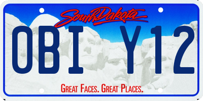 SD license plate 0BIY12